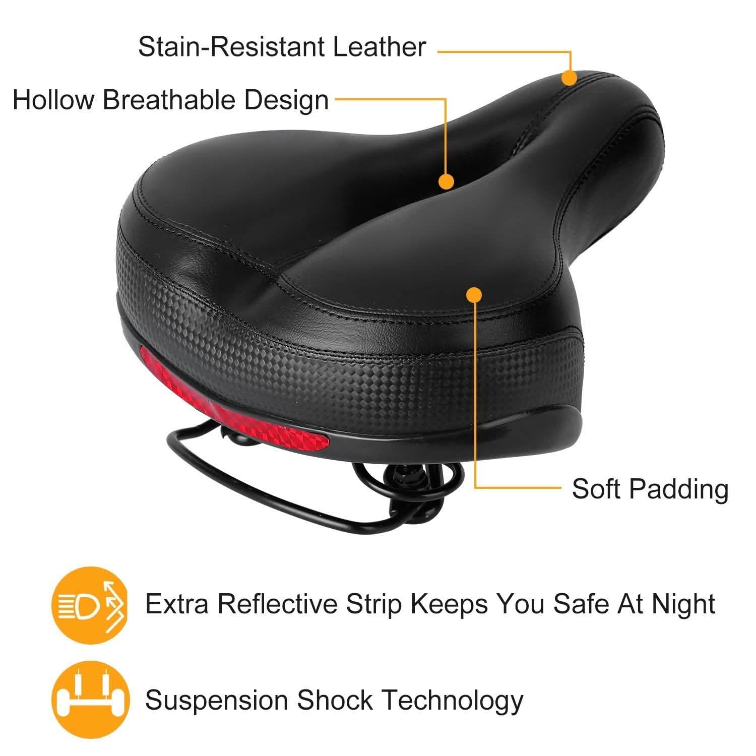 Bike Seat Water Resistant Bicycle Padded Saddle Wear Outdoor Recreation - Tophatter Daily Deals