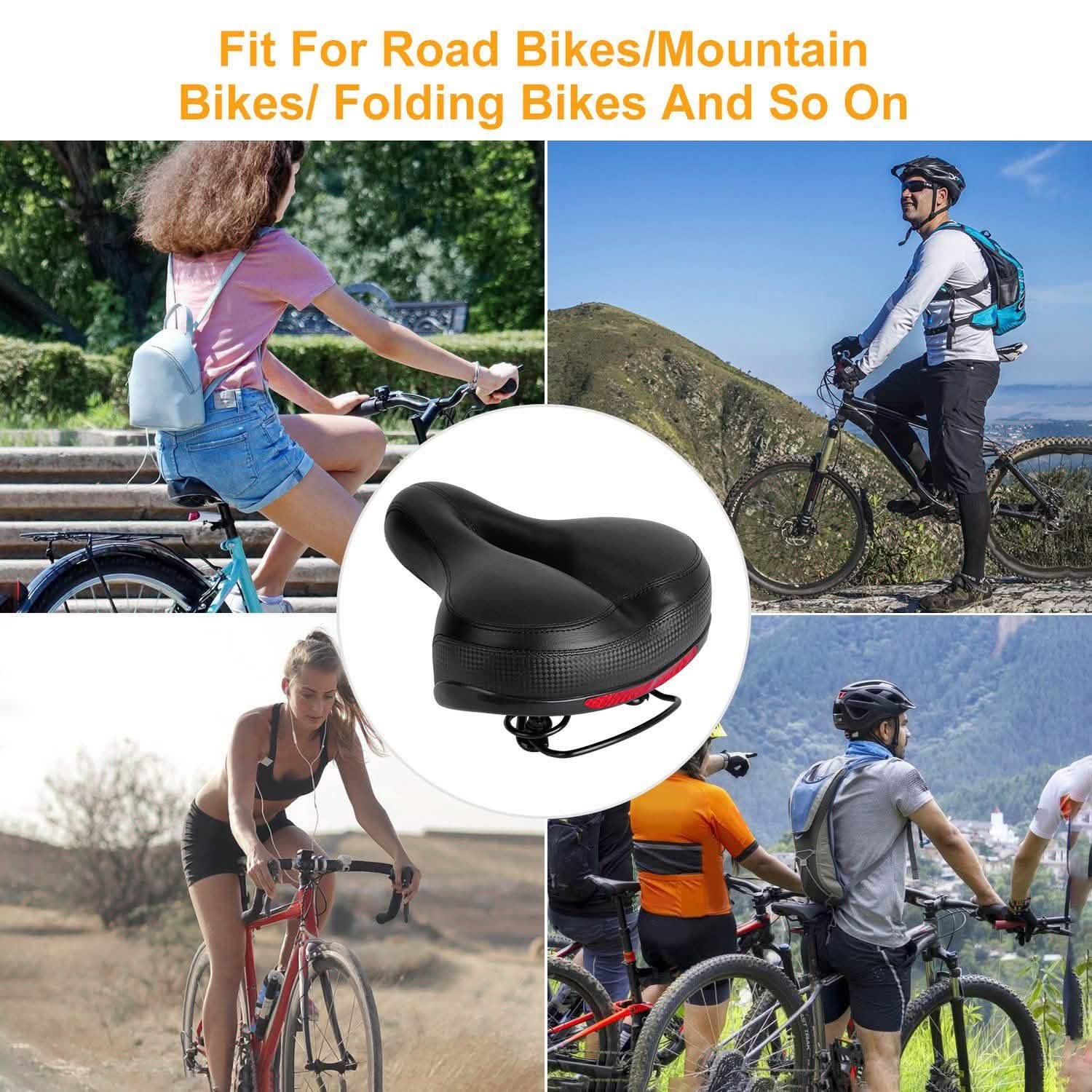 Bike Seat Water Resistant Bicycle Padded Saddle Wear Outdoor Recreation - Tophatter Daily Deals