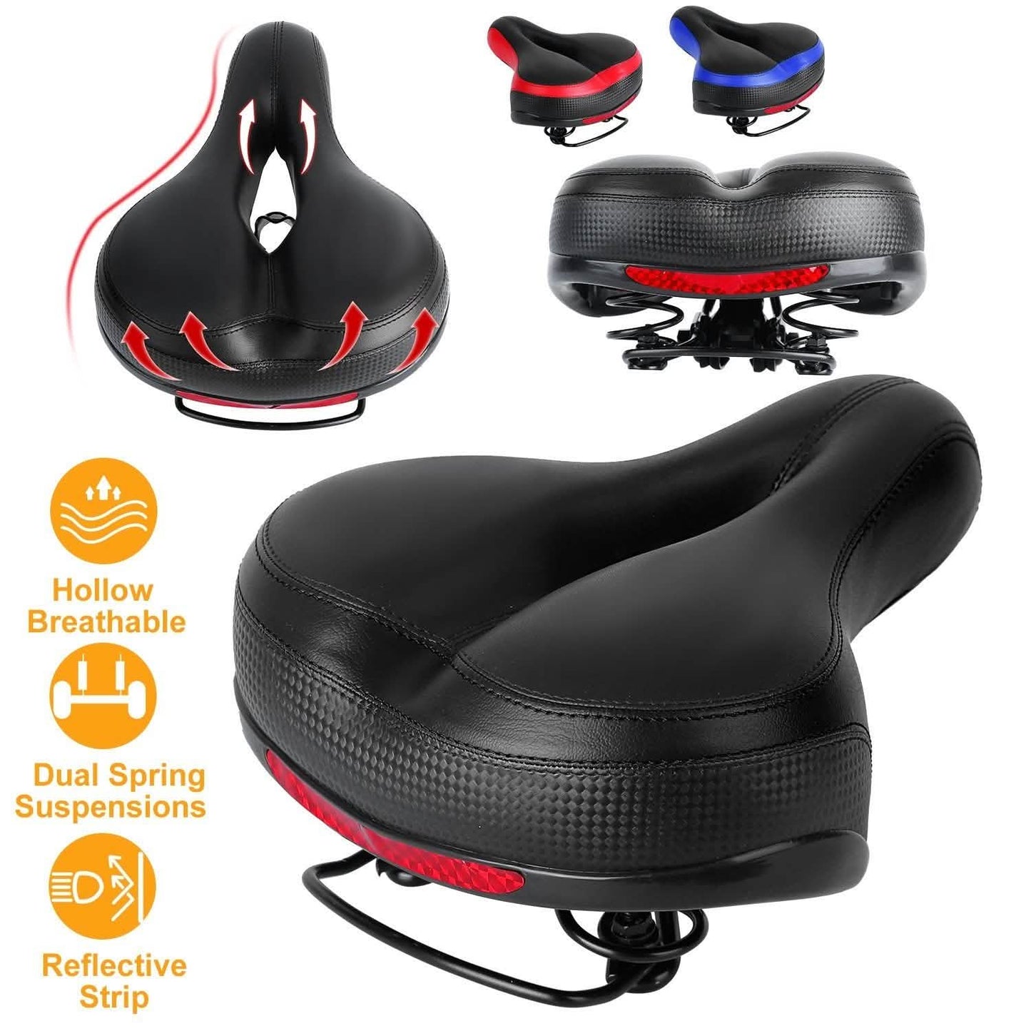 Bike Seat Water Resistant Bicycle Padded Saddle Wear Outdoor Recreation - Tophatter Daily Deals