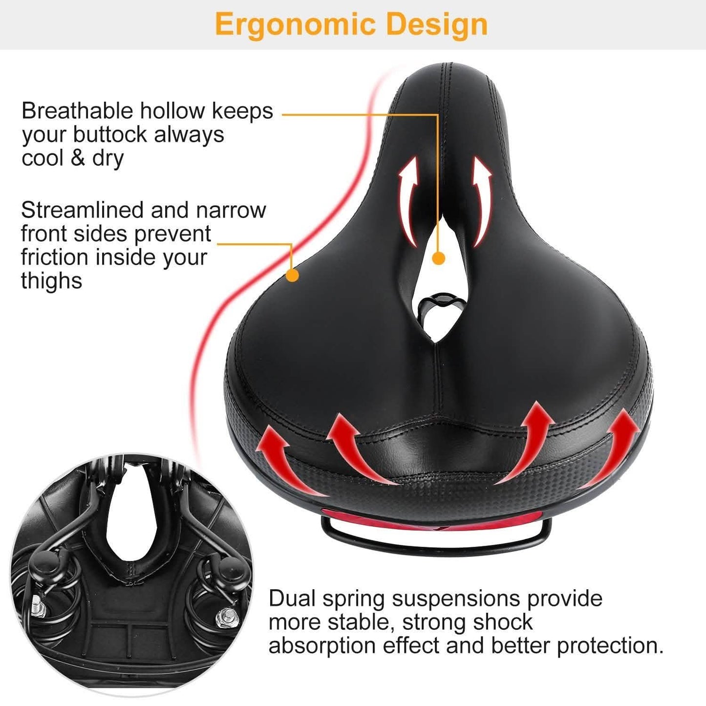 Bike Seat Water Resistant Bicycle Padded Saddle Wear Outdoor Recreation - Tophatter Daily Deals
