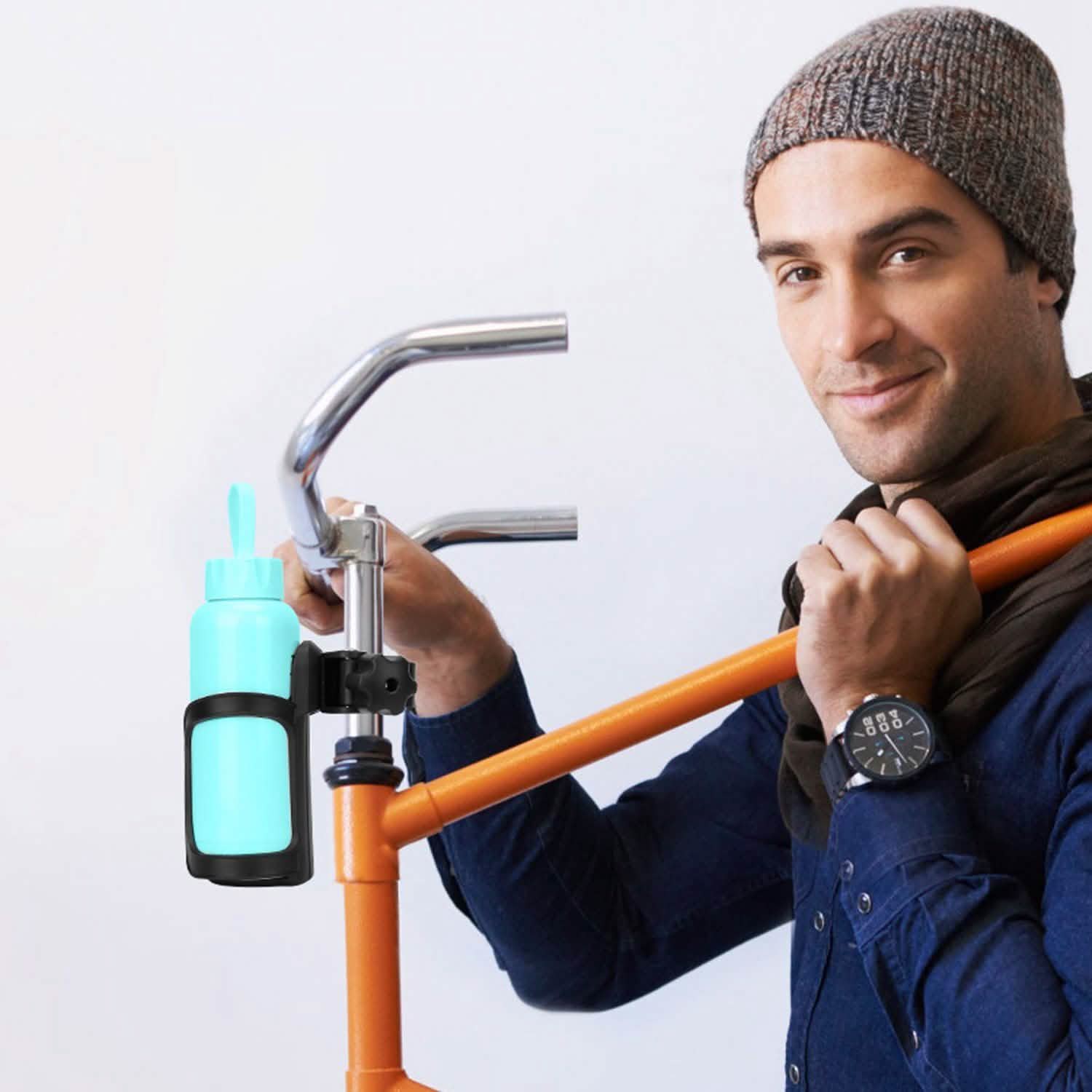 Bike Water Bottle Holder 360° Rotating Drink Cup Cage Outdoor Recreation - Tophatter Daily Deals