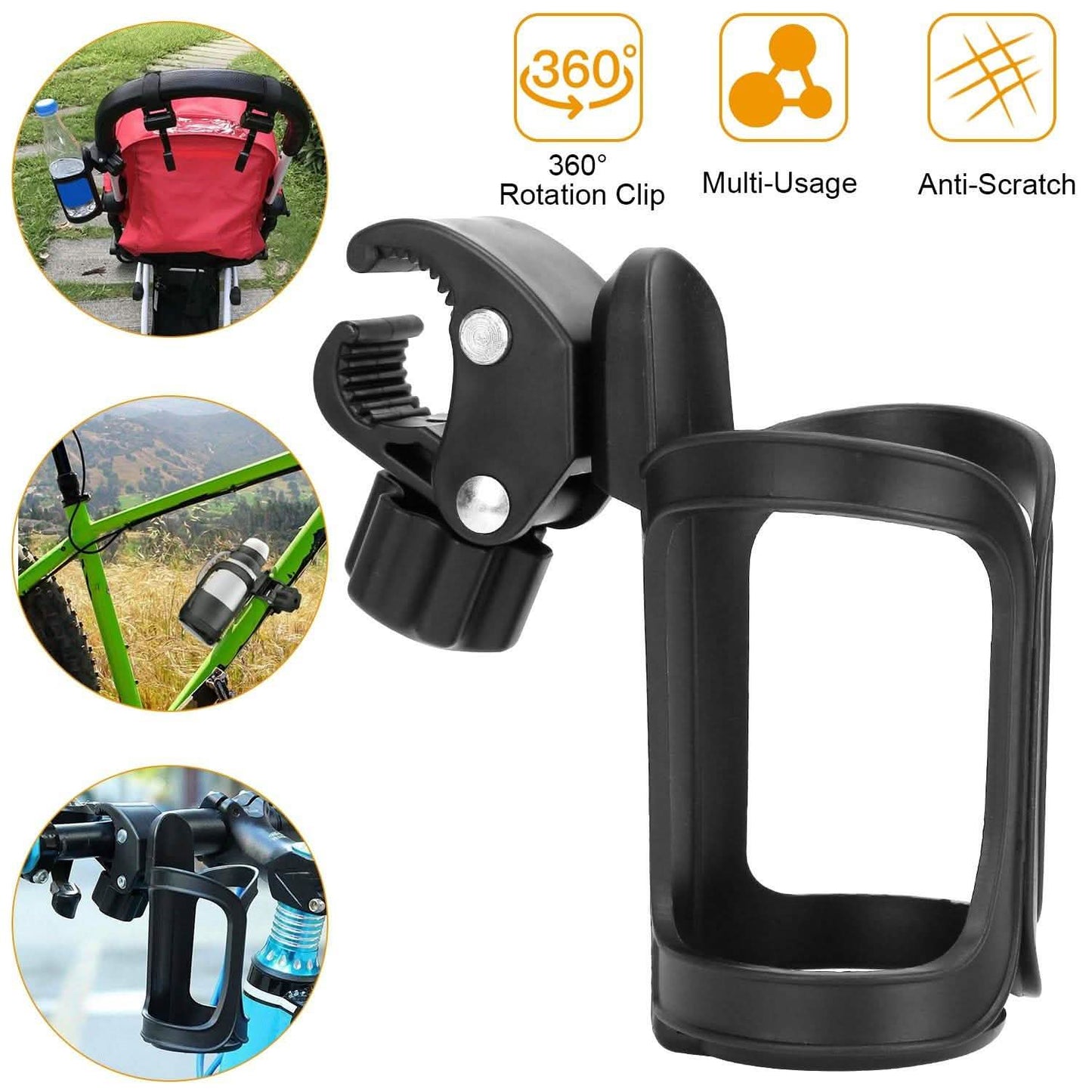 Bike Water Bottle Holder 360° Rotating Drink Cup Cage Outdoor Recreation - Tophatter Daily Deals
