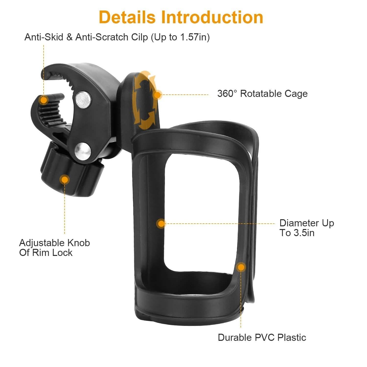 Bike Water Bottle Holder 360° Rotating Drink Cup Cage Outdoor Recreation - Tophatter Daily Deals