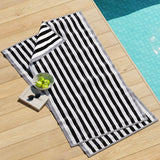 Oversized Striped Border Cabana Beach Towel - Santa Cruz Bath - Tophatter Daily Deals