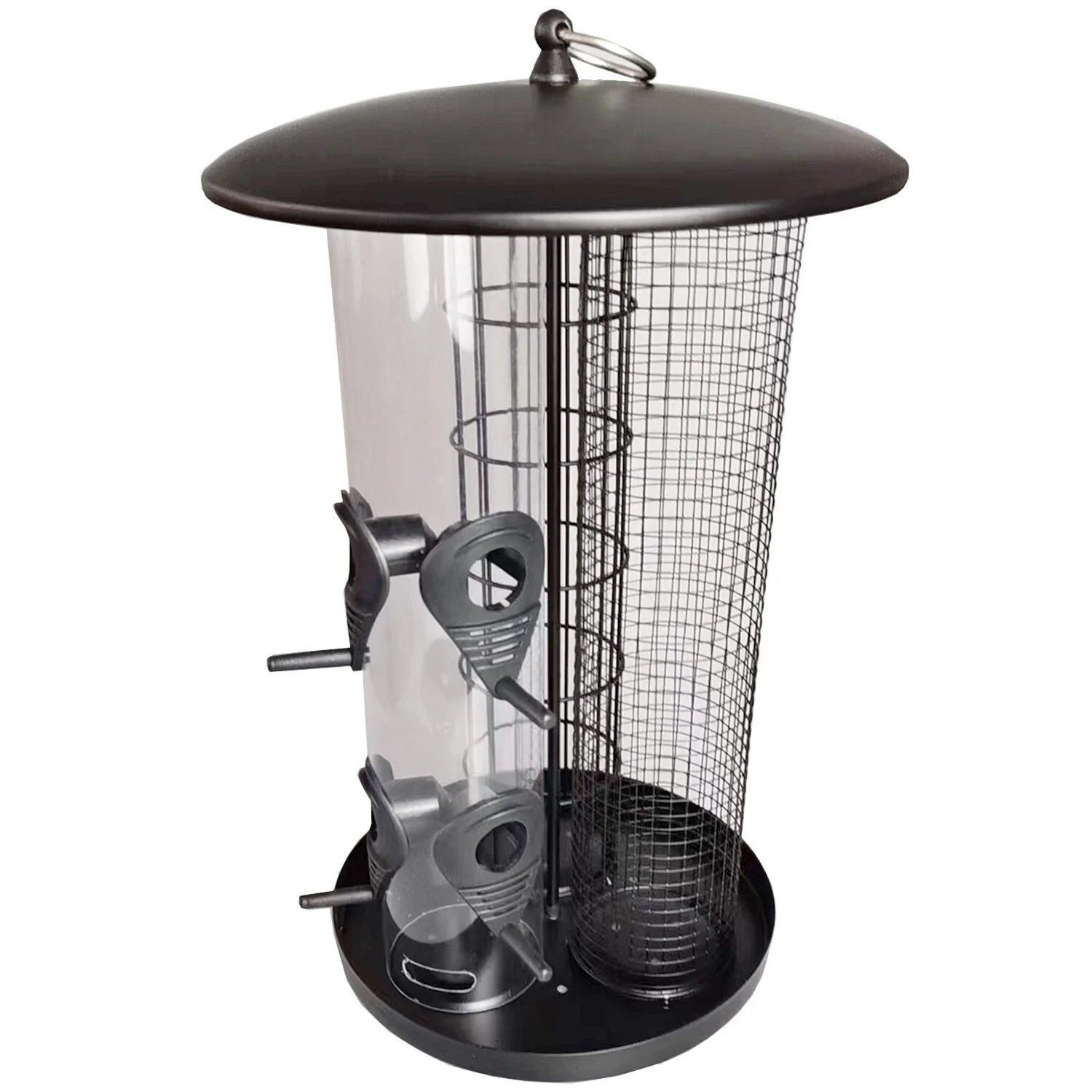 Bird Feeders on Trees - 3-in-1 Seed Nut Fat Ball Garden Feeding Station Hanging Wild Bird Feeder Black Pet Products - Tophatter Daily Deals