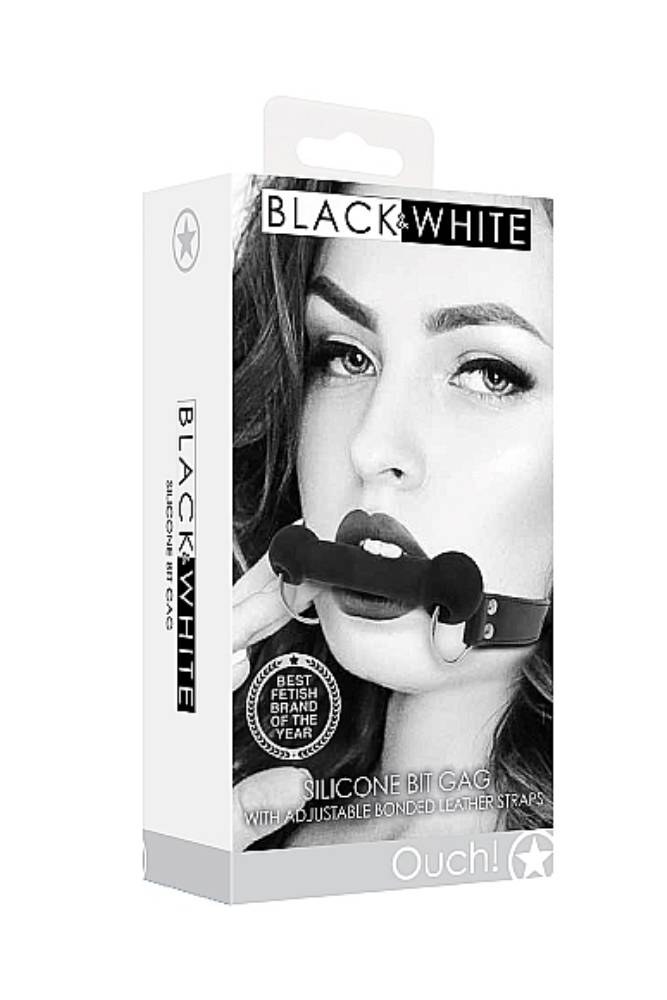 Ouch by Shots Toys - Black & White - Silicone Bit Gag - Black BDSM - Tophatter Daily Deals