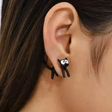 Black Cat Front And Back Stud Earrings For Women Earrings - Tophatter Daily Deals