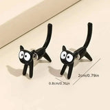 Black Cat Front And Back Stud Earrings For Women Earrings - Tophatter Daily Deals