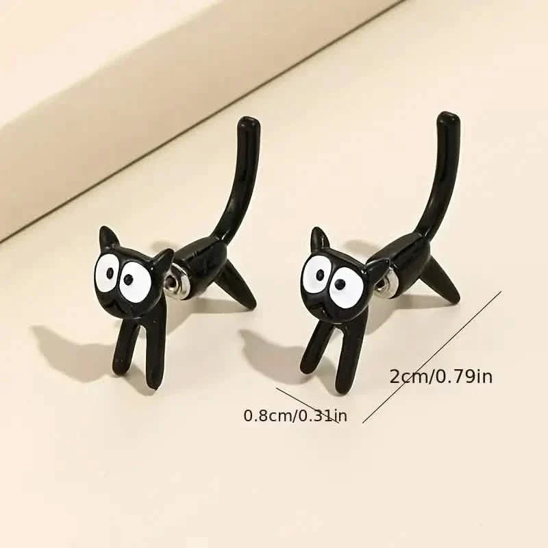 Black Cat Front And Back Stud Earrings For Women Earrings - Tophatter Daily Deals