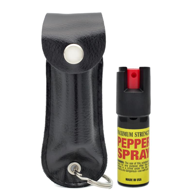 Black Keychain Personal Defense Pepper Spray OC-18 1/2 oz With Case - Tophatter's Guns'N'Weapons Store - FREE SHIPPING Collectible Weapons - Tophatter Daily Deals