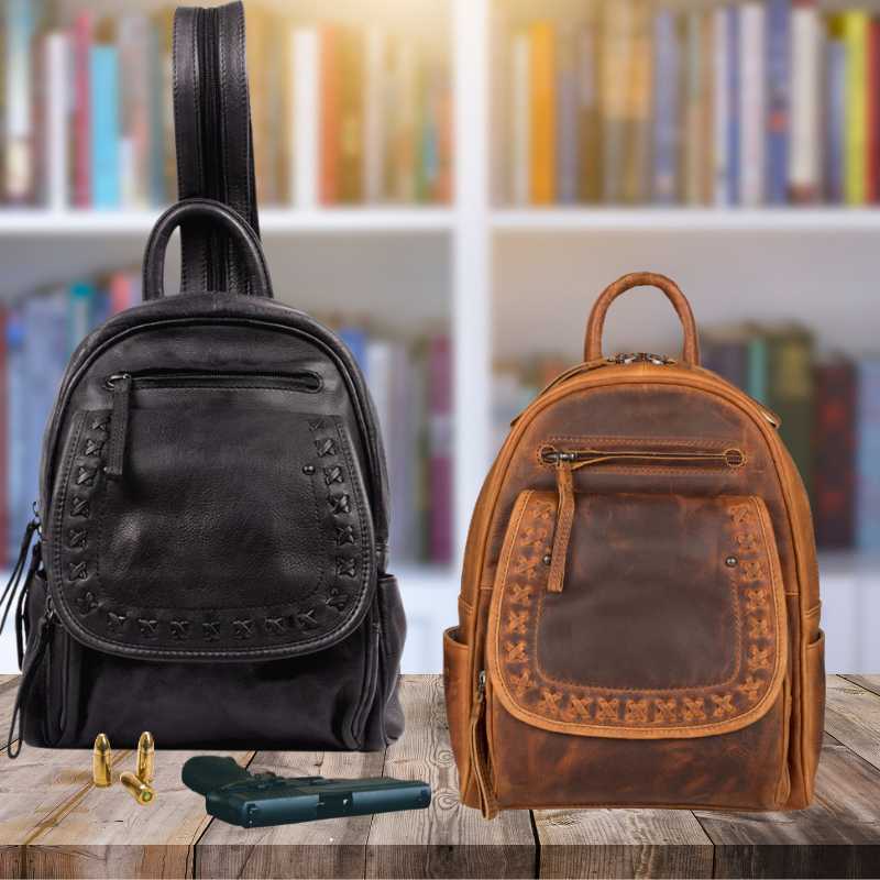 Daisy RFID Leather Concealed Carry Backpack Purse Handgun Purses - Tophatter Daily Deals
