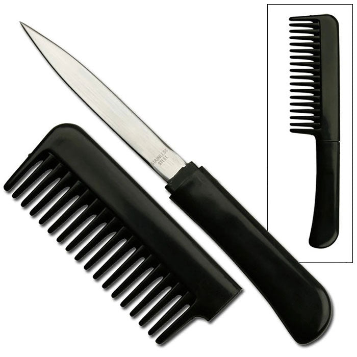 Black Comb With Hidden Blade Knife - Tophatter's Guns'N'Weapons Store Collectible Weapons - Tophatter Daily Deals