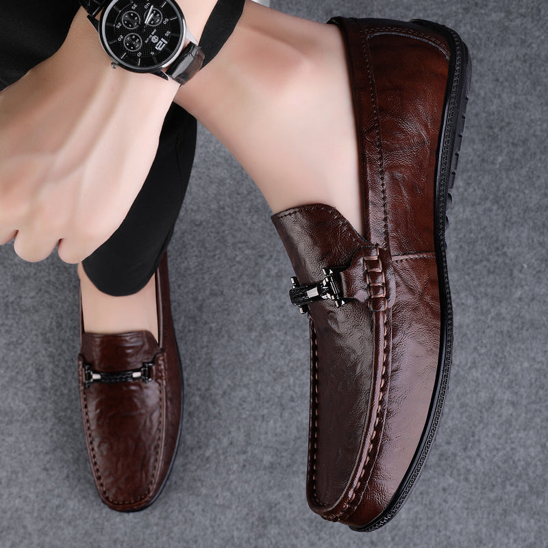 Black Comfortable Loafers Shoes Men Shoes - Tophatter Daily Deals