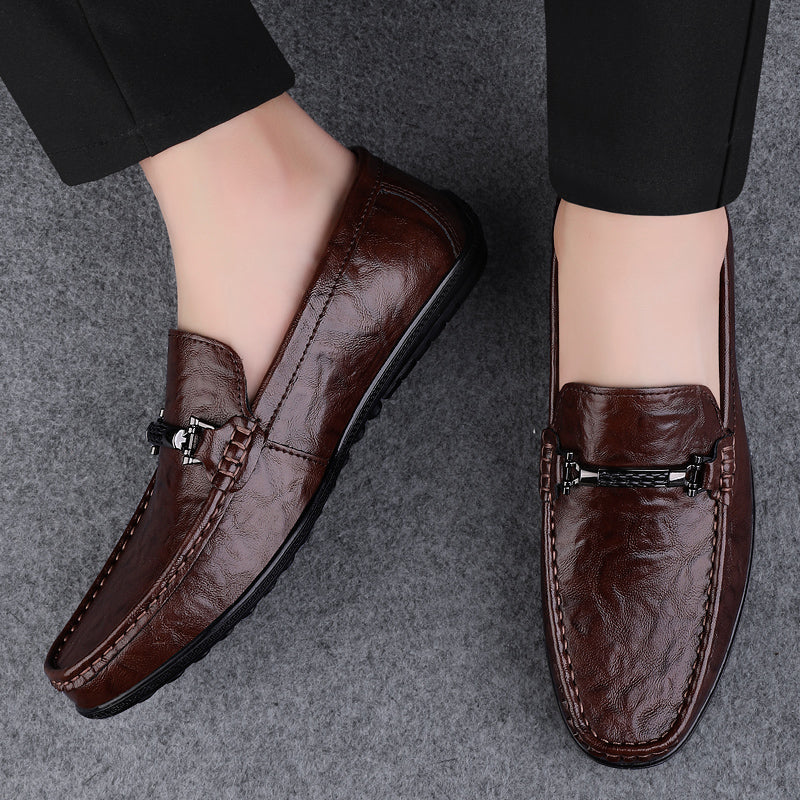 Black Comfortable Loafers Shoes Men Shoes - Tophatter Daily Deals