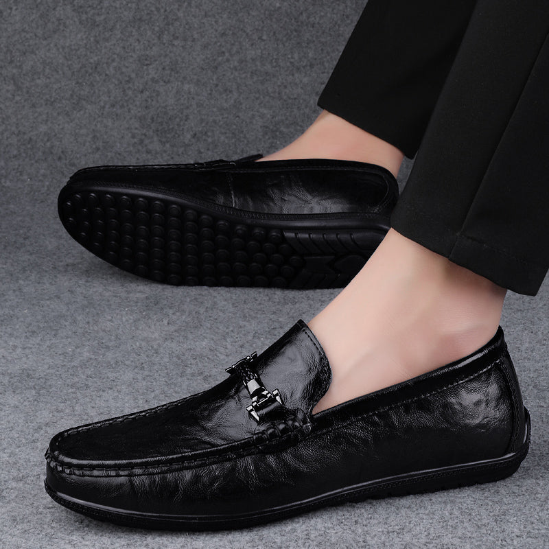 Black Comfortable Loafers Shoes Men Shoes - Tophatter Daily Deals