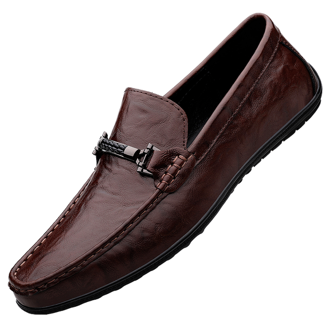 Black Comfortable Loafers Shoes Brown Men Shoes - Tophatter Daily Deals