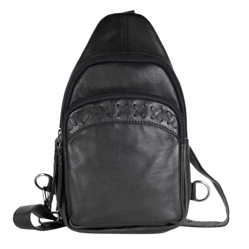 Taylor Leather Conceal Carry Sling Backpack Purse Black Handgun Purses - Tophatter Daily Deals