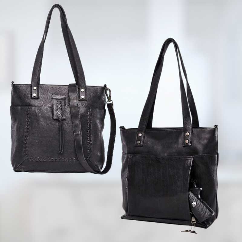 Eden Leather Concealed Carry Tote Shoulder Bag Handgun Purses - Tophatter Daily Deals