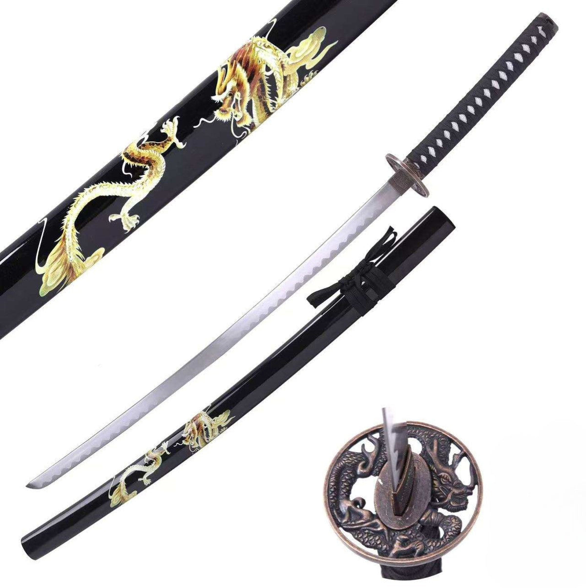 Dragons of the Seven Kingdoms - Hizashi Dragon Display Katana (Metal, Straight Blade) Sword - Tophatter Daily Deals