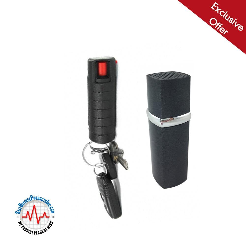 Lipstick Alarm and Keychain Pepper Spray Self Defense - Tophatter Daily Deals