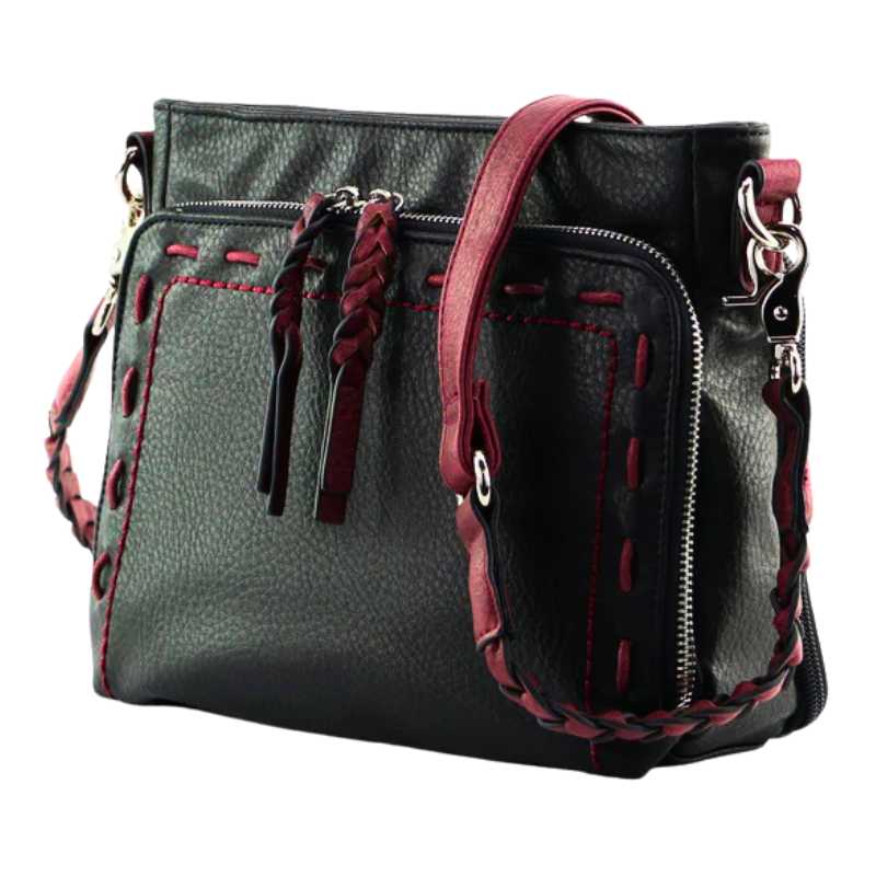 Skylar Braided Conceal Carry Crossbody Handbag Handgun Purses - Tophatter Daily Deals