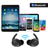 Black Mini Wireless Bluetooth Twins Earbuds Mic True Bass Stereo In-Ear TWS Earphones In-Ear Headphones - Tophatter Daily Deals