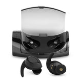 Black Mini Wireless Bluetooth Twins Earbuds Mic True Bass Stereo In-Ear TWS Earphones In-Ear Headphones - Tophatter Daily Deals