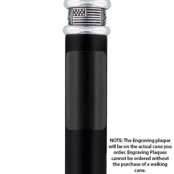 Custom Cane Engraving - Rectangle Black Anodized Aluminum Walking Cane Engraving - Tophatter Daily Deals