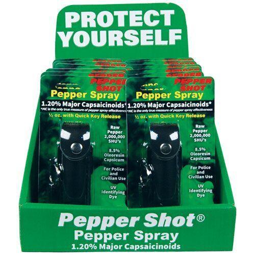 12) PS-1 Black Soft Case Pepper Spray with Display Option Add Display Self Defense - Tophatter Daily Deals