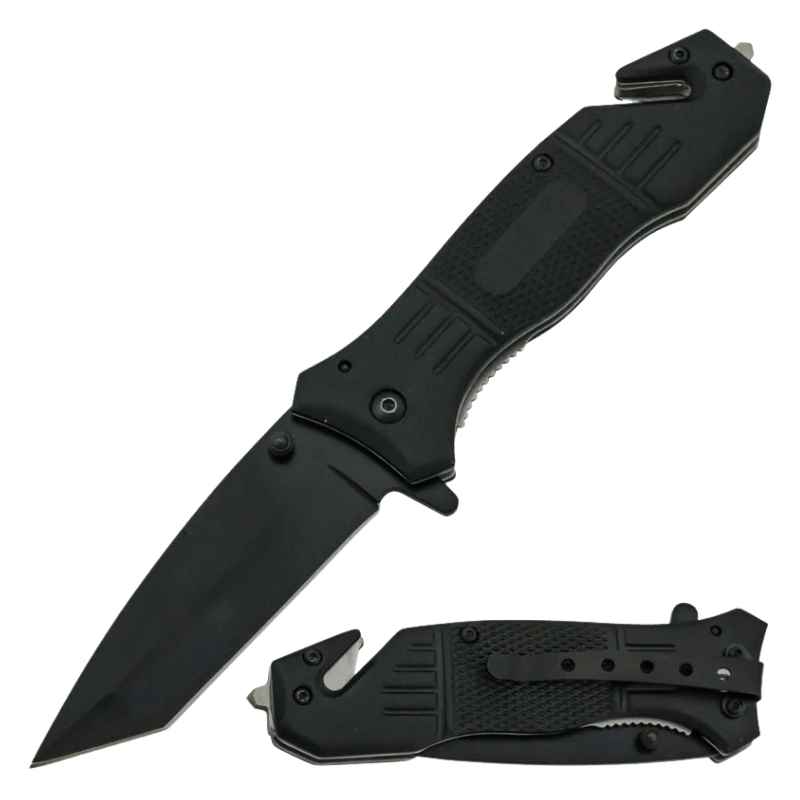 Black Tactical Auto Safety Survival Knife Knives & Knuckles - Tophatter Daily Deals