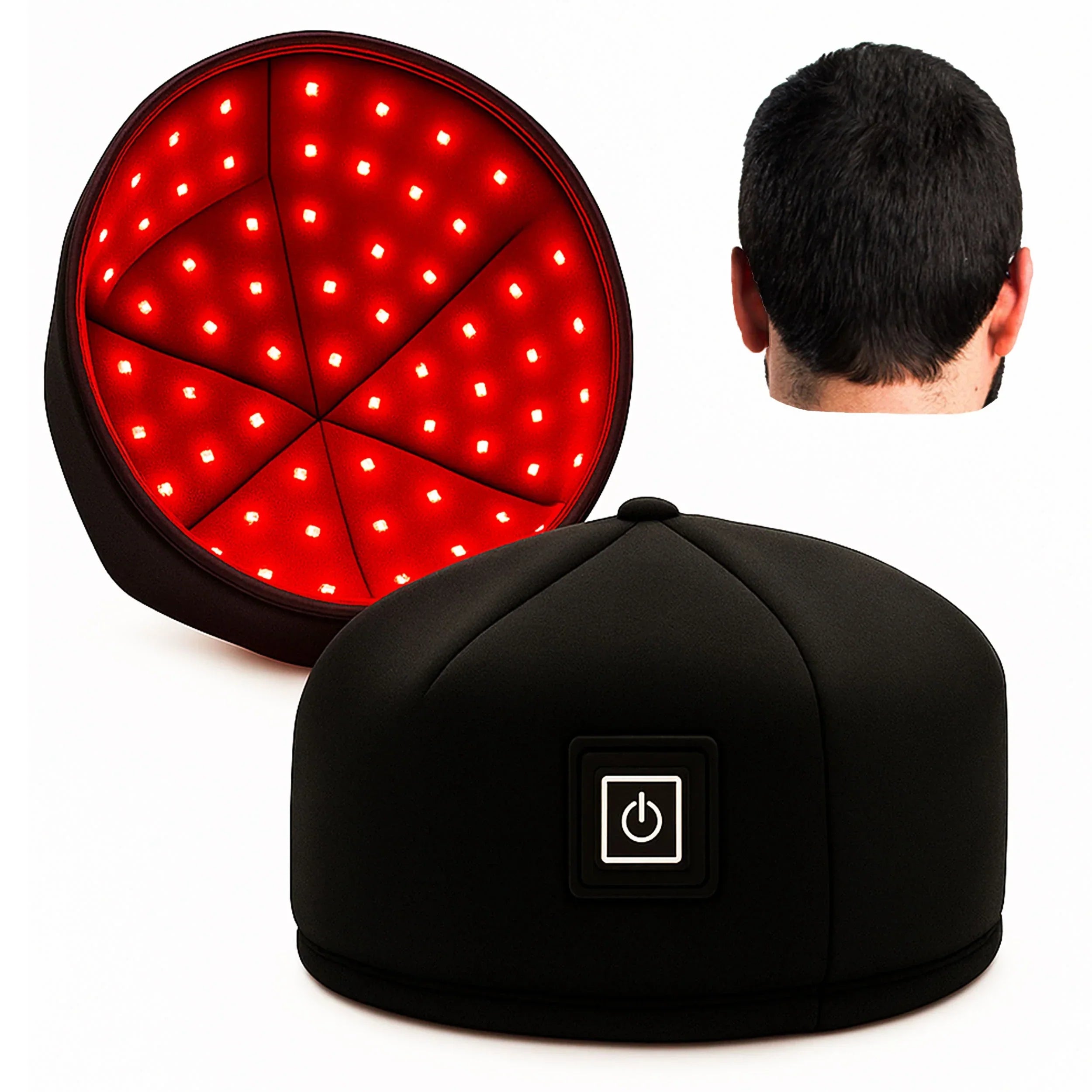 Red Light Therapy Cap Hair Growth Helmet Pain Free At Home Black - Tophatter Daily Deals