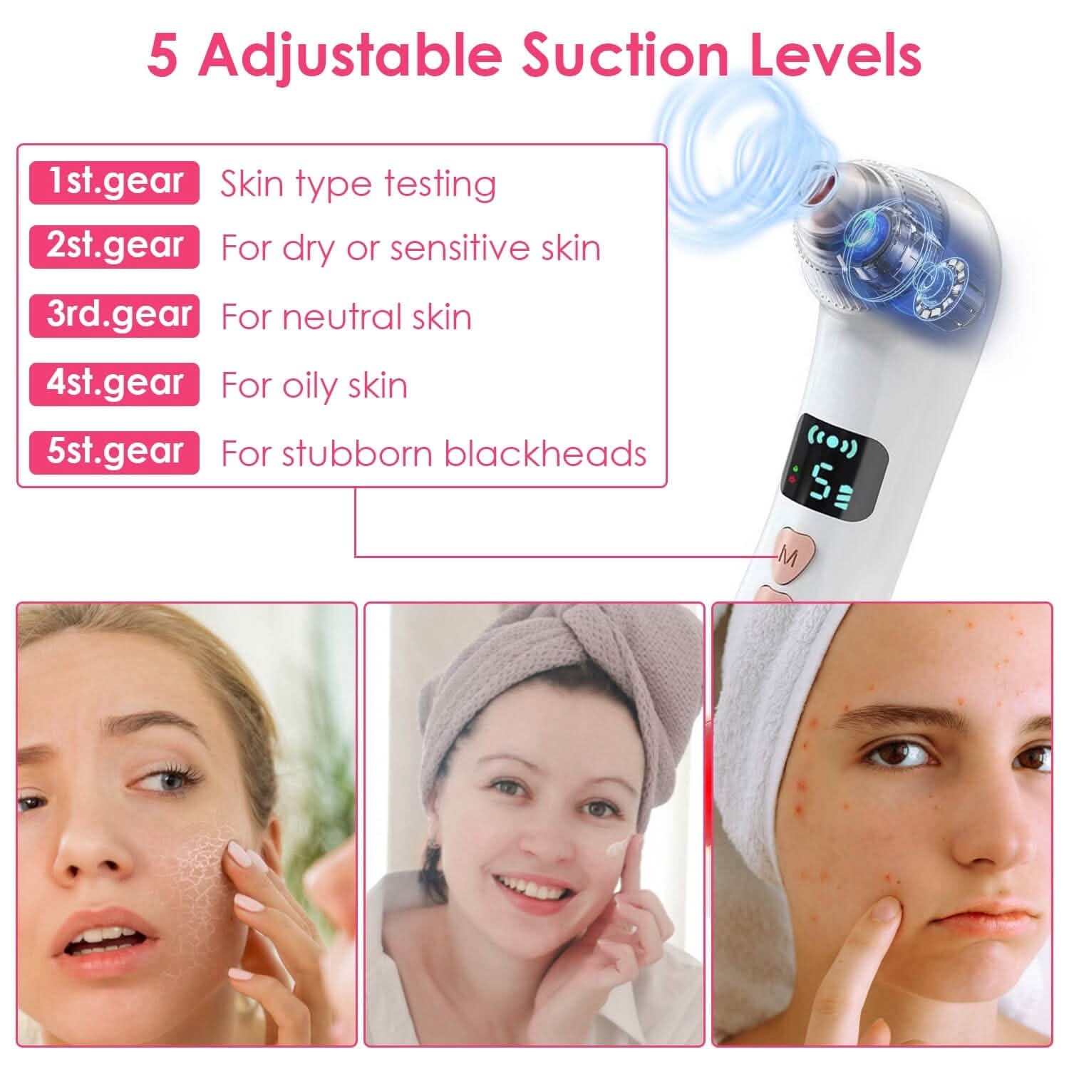 Blackhead Vacuum Remover Electric Blackhead Comedone Extractor Beauty & Personal Care - Tophatter Daily Deals