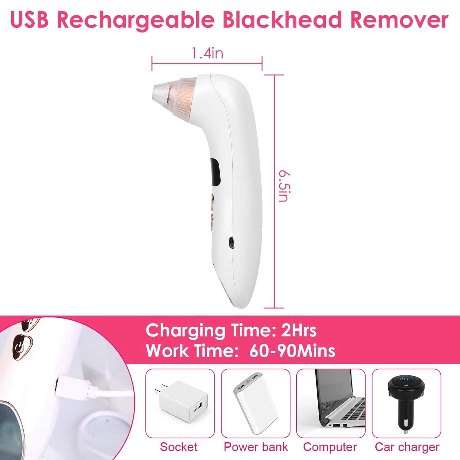 Blackhead Vacuum Remover Electric Blackhead Comedone Extractor Beauty & Personal Care - Tophatter Daily Deals