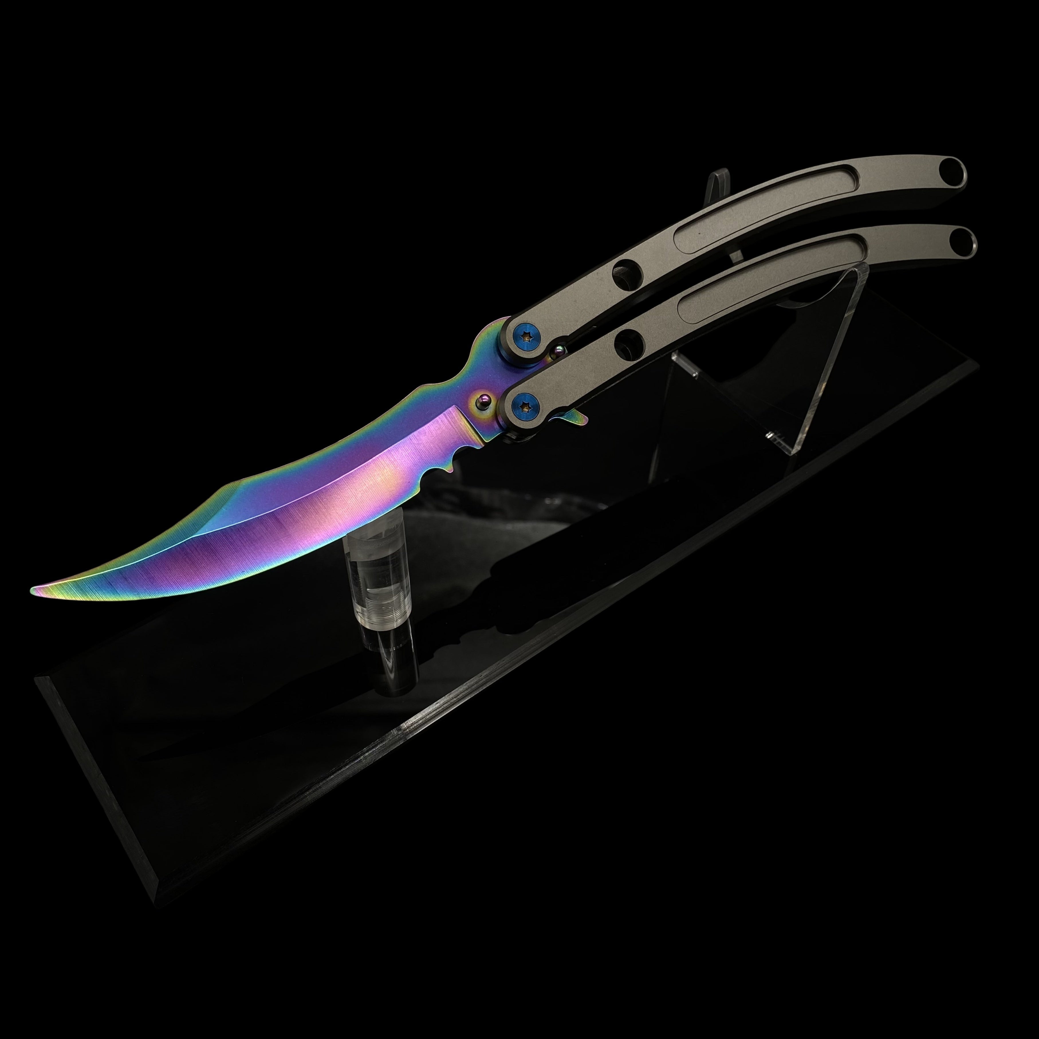 Black Market Butterfly Knife High-End CNC Balisong Trainer - Tophatter Daily Deals