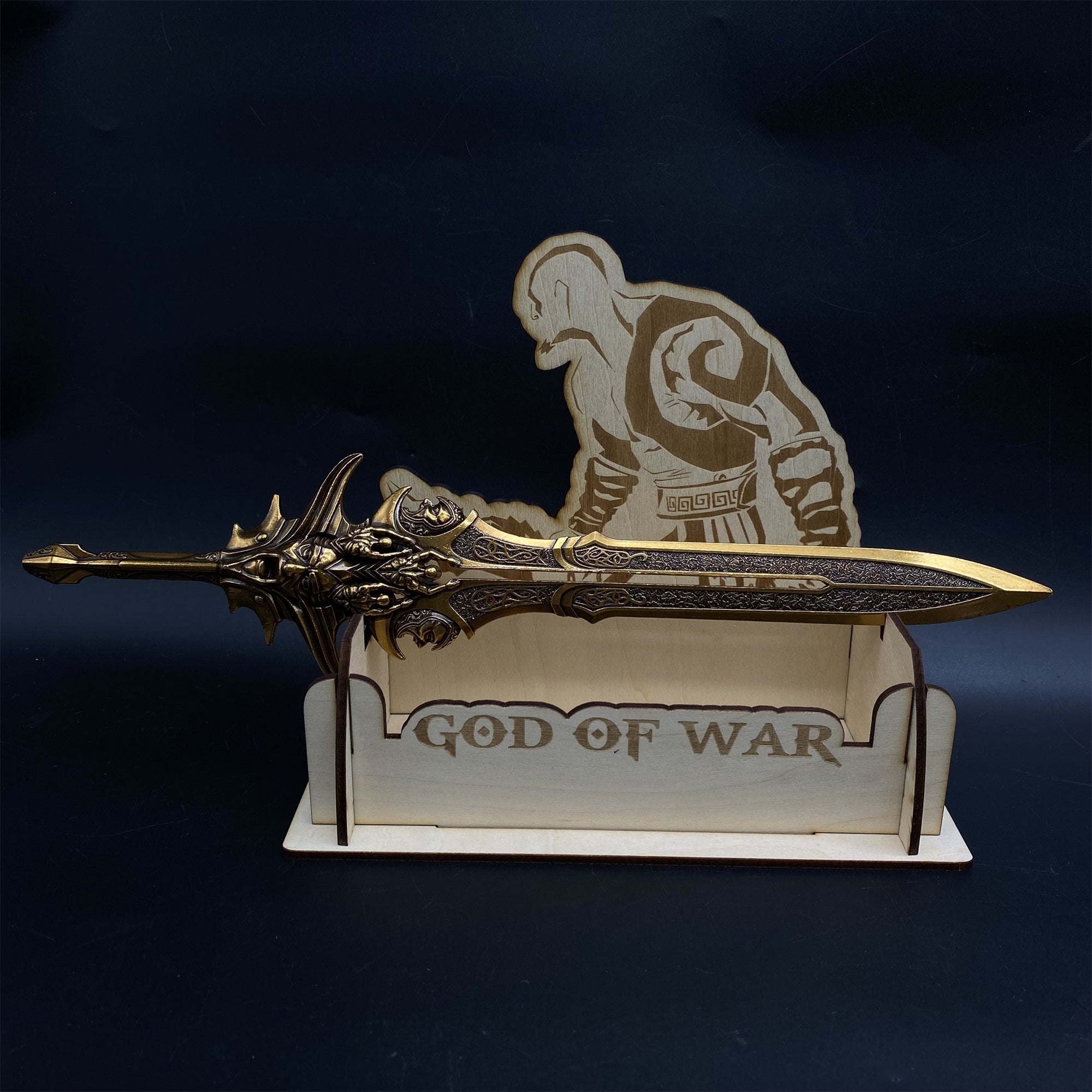 Blade Of Olympus Replica11.8" Metal Desk Display Art Golden & Stand B - Tophatter Daily Deals