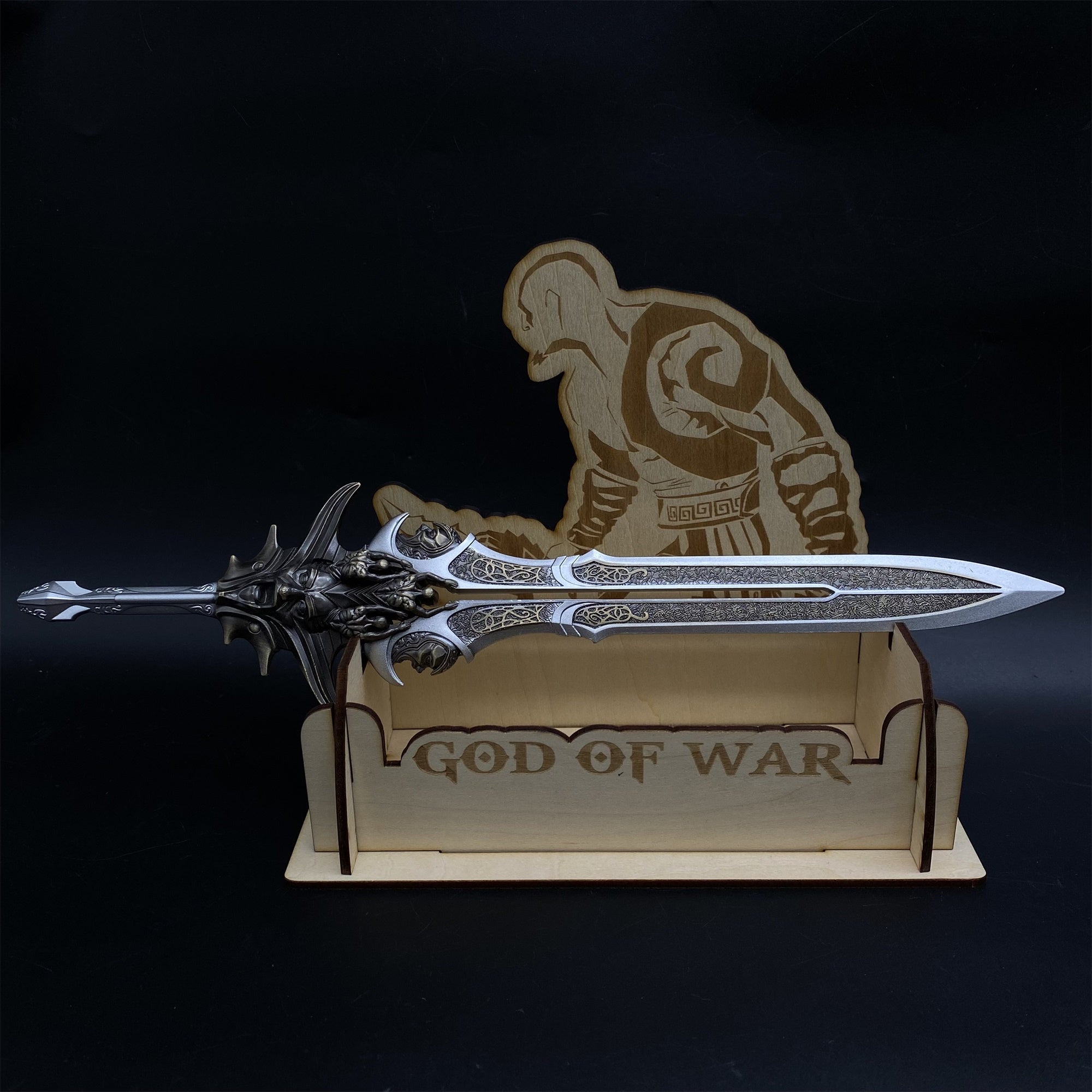 Blade Of Olympus Replica11.8" Metal Desk Display Art Silver & Stand B - Tophatter Daily Deals