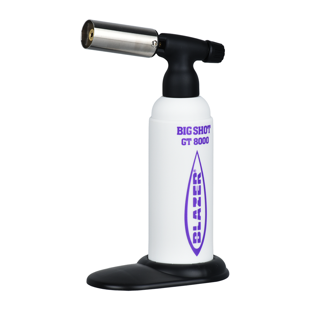 Blazer Big Shot GT8000 Torch Lighter LE White + Purple Logo Torches - Tophatter Daily Deals