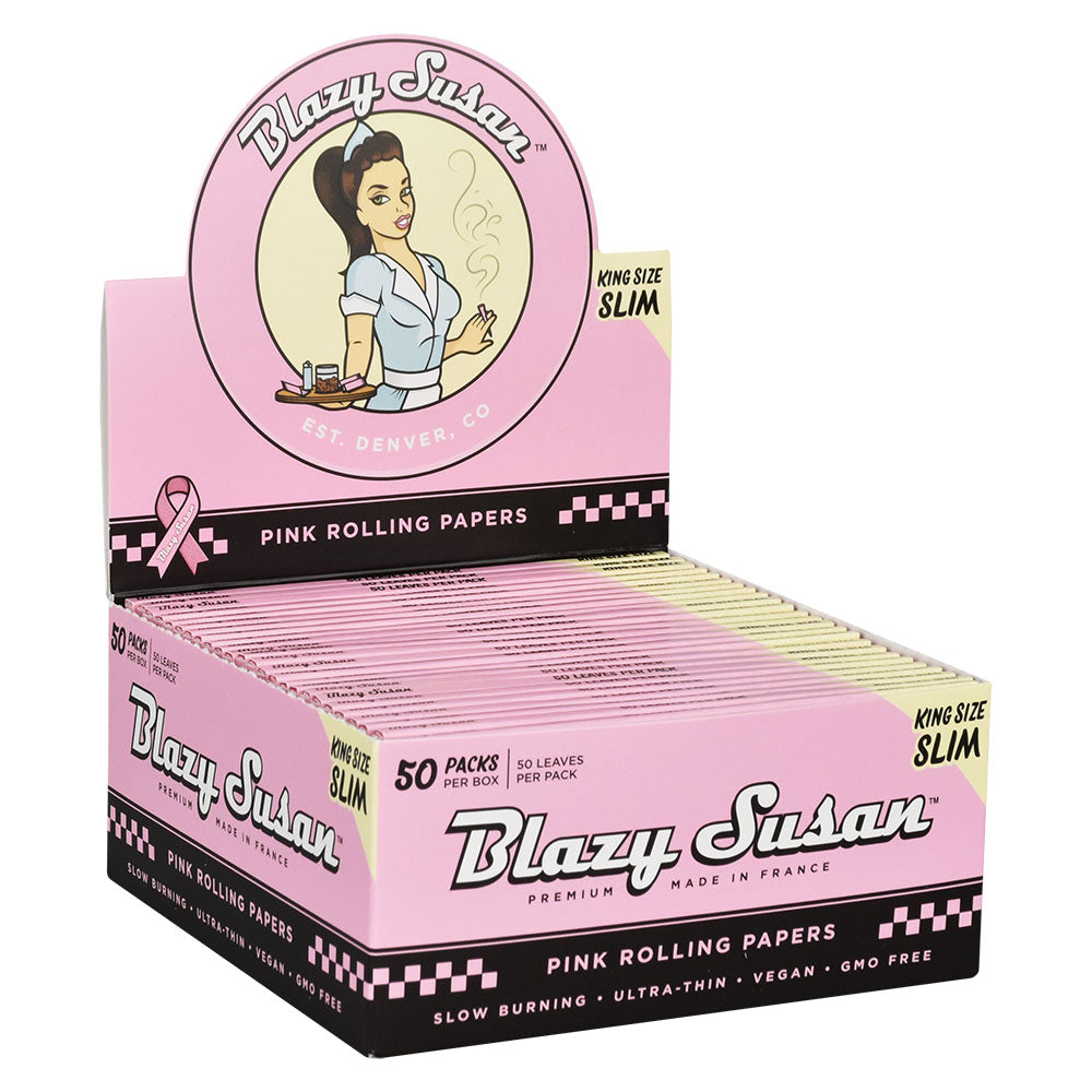 Blazy Susan Rolling Papers | Pink King Size Slim Rolling Papers - Tophatter Daily Deals