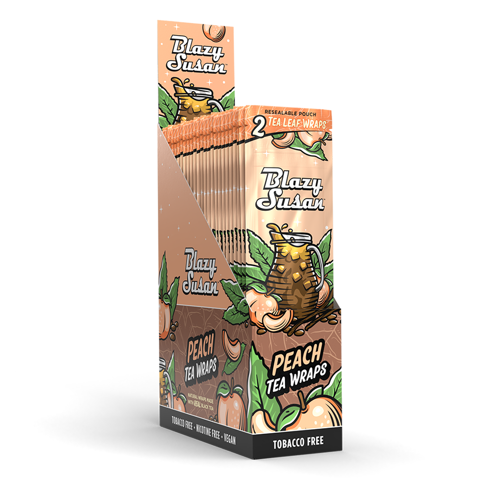 Blazy Susan Tea Leaf Wraps Peach Tea Blunt Wraps & Leaf Rolls - Tophatter Daily Deals