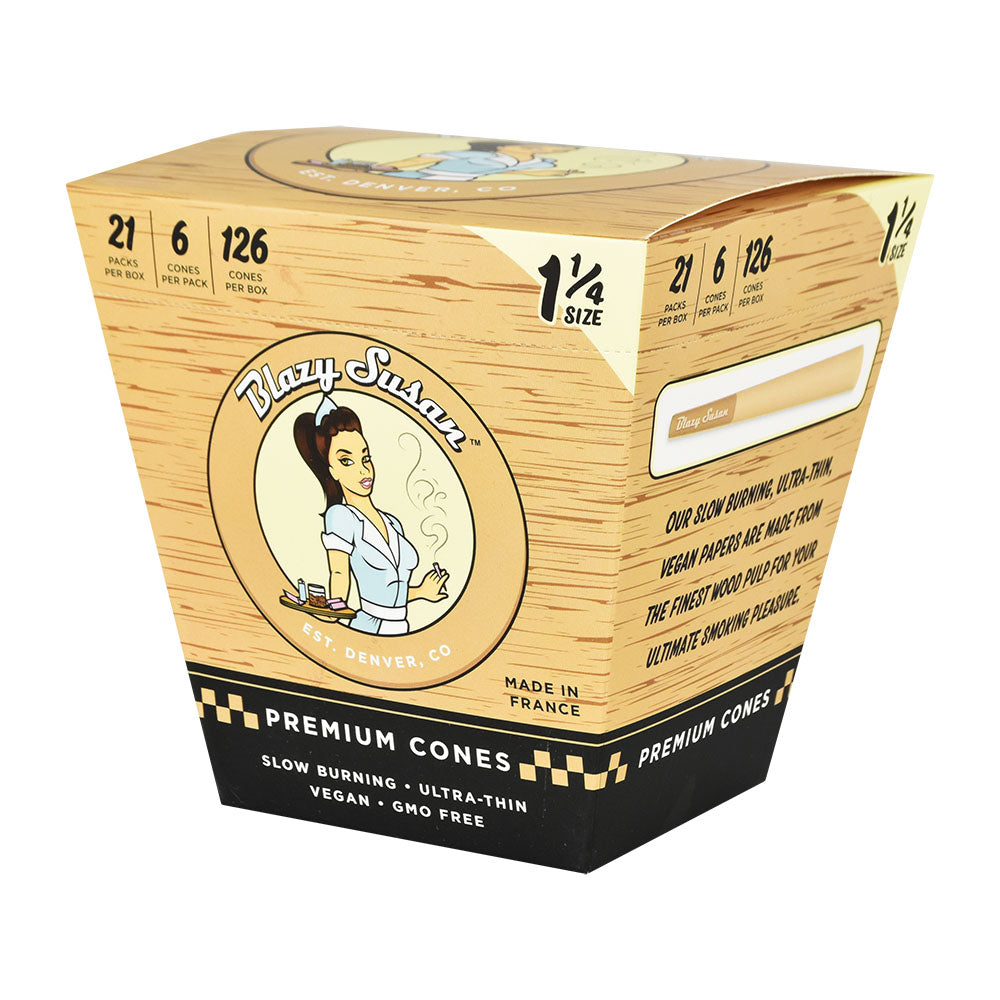 Blazy Susan Pre-Rolled Cones | Unbleached Bulk Box 1 1 4 Inch Pre-Rolled Cones - Tophatter Daily Deals