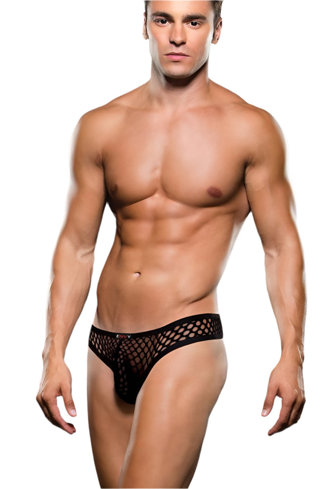 X-Gen - Envy - Fishnet Men's Thong - BLE087 -Black - Tophatter Daily Deals