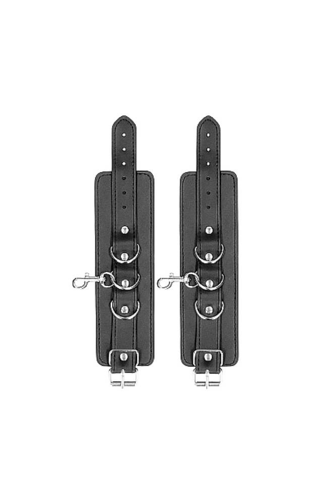 Ouch by Shots Toys - Black & White - Bonded Leather Hogtie with Hand & Ankle Cuffs - Black BDSM - Tophatter Daily Deals