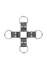 Ouch by Shots Toys - Black & White - Bonded Leather Hogtie with Hand & Ankle Cuffs - Black BDSM - Tophatter Daily Deals