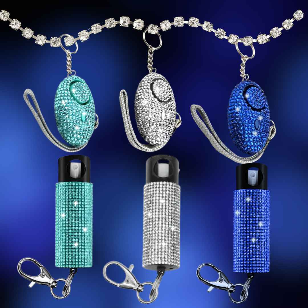Bling Boss Rhinestone Pepper Spray and Panic Alarm Self-Defense Keychain Set Package Deals - Tophatter Daily Deals