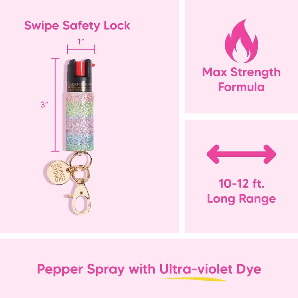 Rainbow Glow Pepper Spray Self Defense Key Ring Pepper Spray - Tophatter Daily Deals