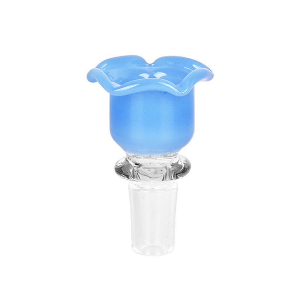 Blissful Blossom Herb Slide Opaque Light Blue Glass Bong Bowls - Tophatter Daily Deals