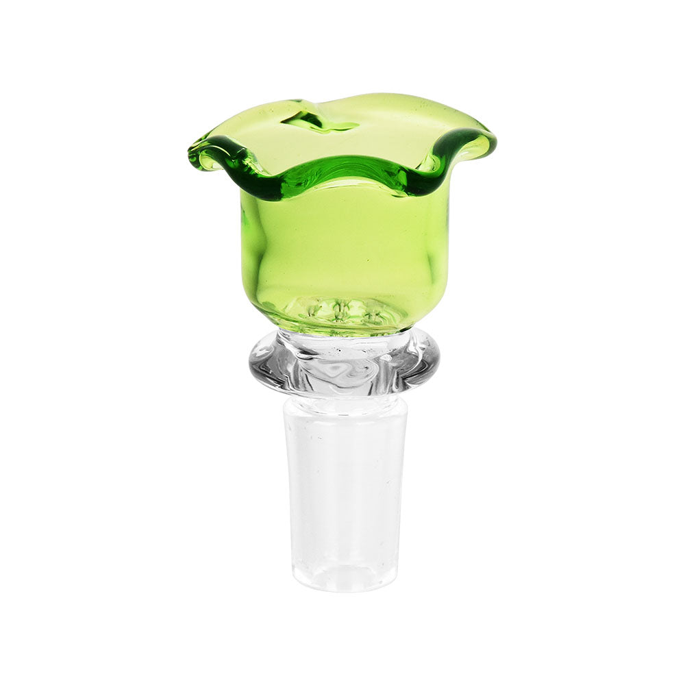 Blissful Blossom Herb Slide Transparent Green Glass Bong Bowls - Tophatter Daily Deals