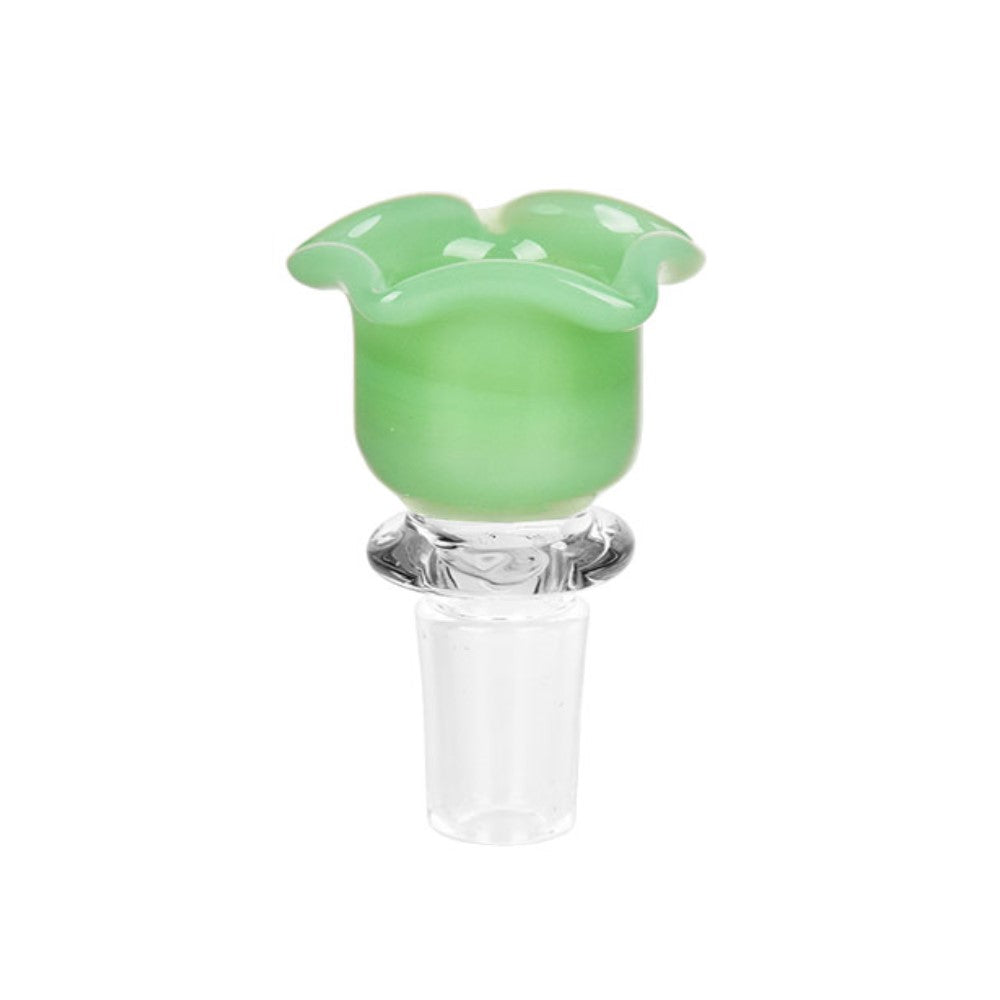 Blissful Blossom Herb Slide Opaque Green Glass Bong Bowls - Tophatter Daily Deals
