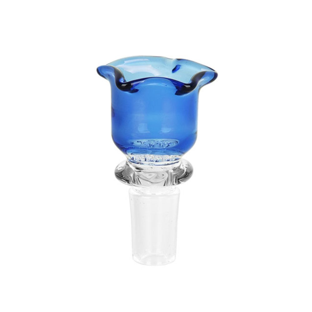 Blissful Blossom Herb Slide Transparent Blue Glass Bong Bowls - Tophatter Daily Deals