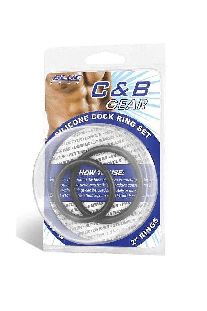 Electric Eel - Blue Line - Silicone Cock Ring Set - Black Sex Toy - Tophatter Daily Deals